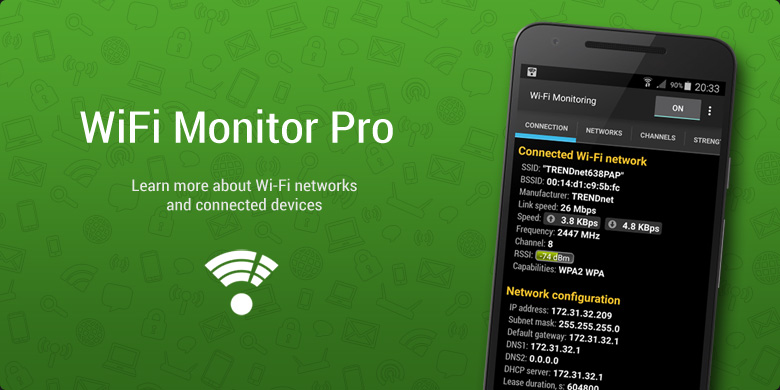 Download WiFi Monitor Pro and learn everything about WiFi networks!
